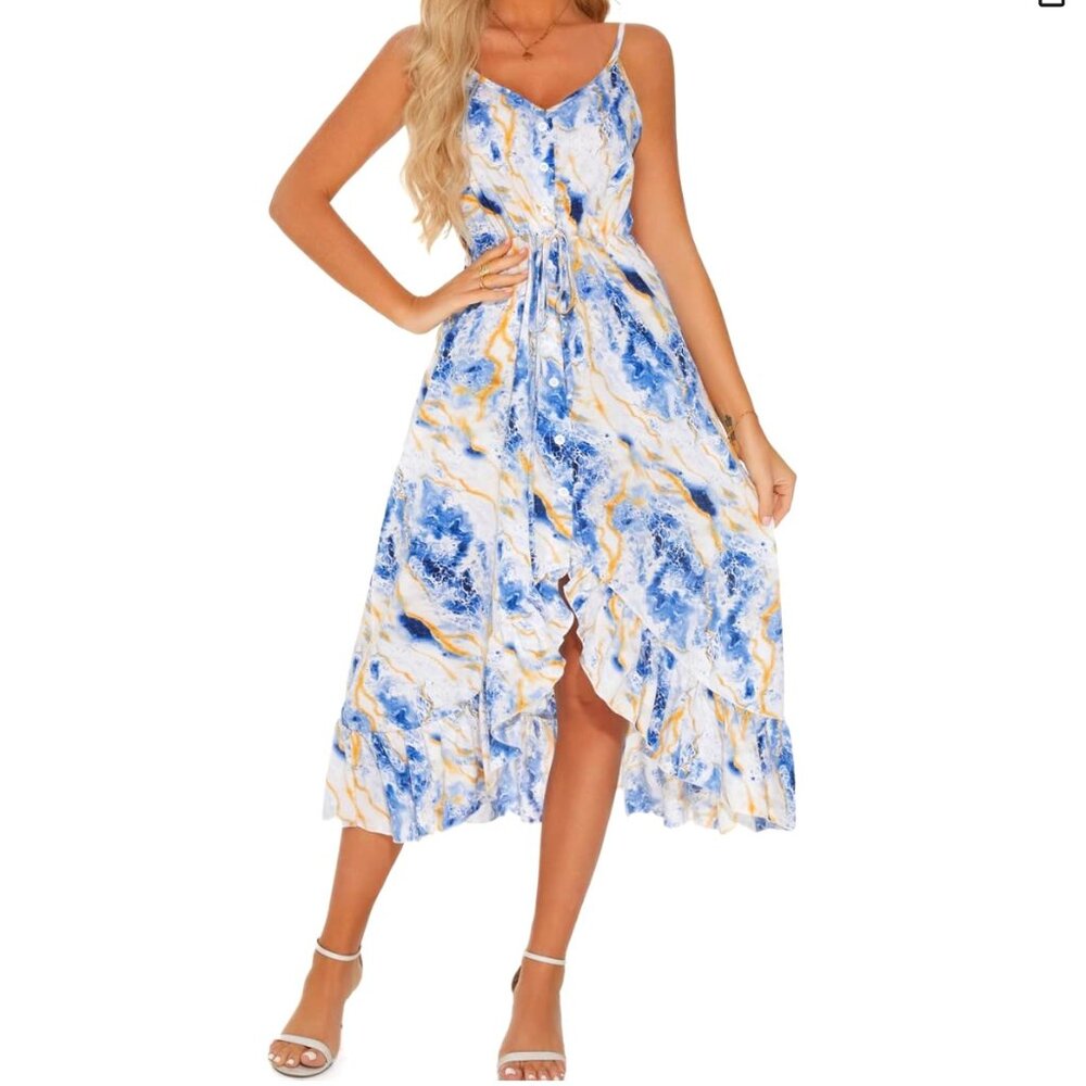Marble Print Midi Dress – Size Medium – SHIPS SAME DAY